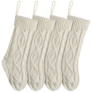 JASGOOD Cable Knit Christmas Stockings for Festive Decor
